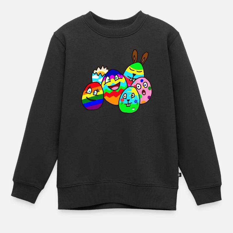 design coloré de Pâques - Sweat Premium enfant bio - noir