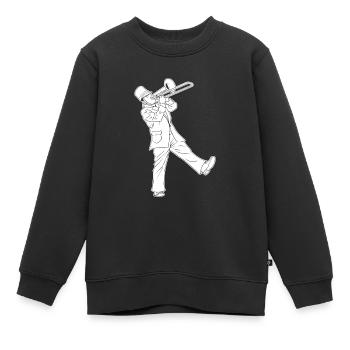 Spielmannszug Posaune Instrument - Kinder Premium Organic Sweatshirt - Schwarz - Vorne - AI Model Kid Female (0cm)