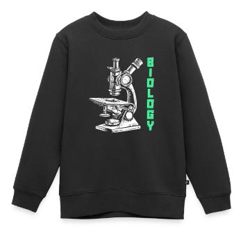 Biologie Biologiste Microscope Biologie - Sweat Premium enfant bio - noir - Devant - AI Model Kid Female (0cm)