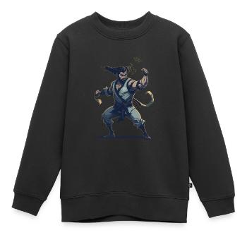 Jew Jitsu Hilarious Jiu Jitsu Pun Martial Arts - Kinder Premium Organic Sweatshirt - Schwarz - Vorne - AI Model Kid Female (0cm)