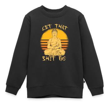 Bouddha bouddhiste drôle - Sweat Premium enfant bio - noir - Devant - AI Model Kid Female (0cm)