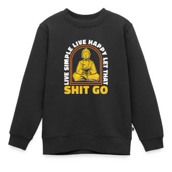 Buddha Buddhist Lustig - Kinder Premium Organic Sweatshirt - Schwarz - Vorne - AI Model Kid Female (0cm)