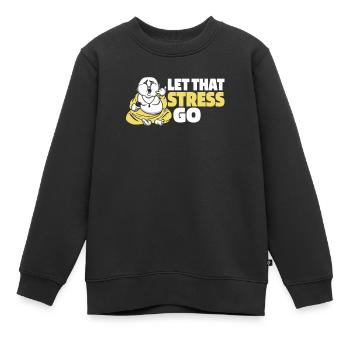 Bouddha bouddhiste drôle - Sweat Premium enfant bio - noir - Devant - AI Model Kid Female (0cm)