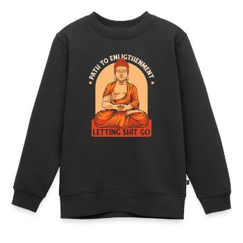 Bouddha bouddhiste drôle - Sweat Premium enfant bio - noir - Devant - AI Model Kid Female (0cm)