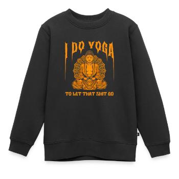 Bouddha bouddhiste drôle - Sweat Premium enfant bio - noir - Devant - AI Model Kid Female (0cm)