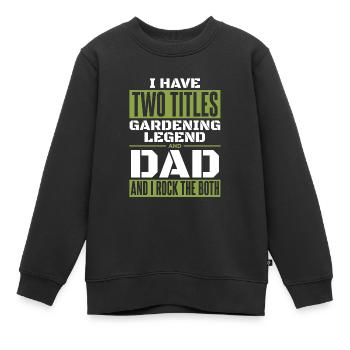 Jardinier amateur Père Jardin Horticulture Père - Sweat Premium enfant bio - noir - Devant - AI Model Kid Female (0cm)