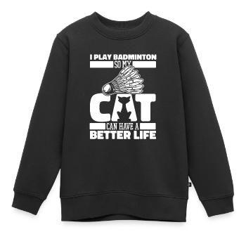 Badminton Federball - Kinder Premium Organic Sweatshirt - Schwarz - Vorne - AI Model Kid Female (0cm)
