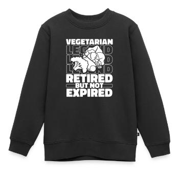 Vegetarisch Vegetarier Im Ruhestand - Kinder Premium Organic Sweatshirt - Schwarz - Vorne - AI Model Kid Female (0cm)