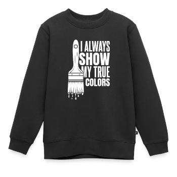 Peintre Vernisseur - Sweat Premium enfant bio - noir - Devant - AI Model Kid Female (0cm)