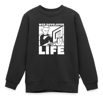Web Entwickler Webdeveloper Leben - Kinder Premium Organic Sweatshirt - Schwarz - Vorne - AI Model Kid Female (0cm)