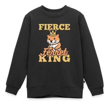 Roi putois furet - Sweat Premium enfant bio - noir - Devant - AI Model Kid Female (0cm)