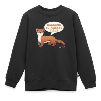 Putois furet mignon - Sweat Premium enfant bio - noir - Devant - AI Model Kid Female (0cm)