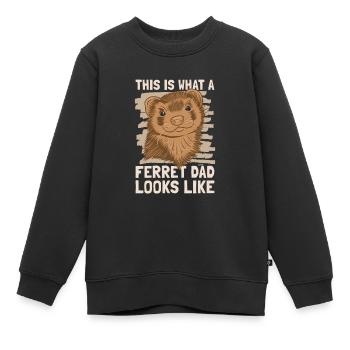Papa putois furet - Sweat Premium enfant bio - noir - Devant - AI Model Kid Female (0cm)