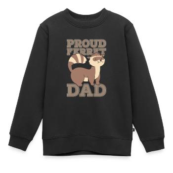 Papa putois furet - Sweat Premium enfant bio - noir - Devant - AI Model Kid Female (0cm)