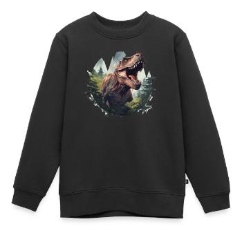 T-Rex - Sweat Premium enfant bio - noir - Devant - AI Model Kid Female (0cm)