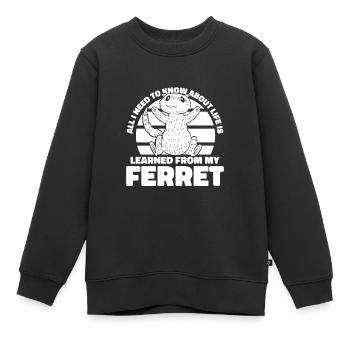 Putois furet - Sweat Premium enfant bio - noir - Devant - AI Model Kid Female (0cm)