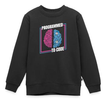 Developer Coder Programmer Brain - Kids Premium Organic Sweatshirt - black - Front - AI Model Kid Female (0cm)