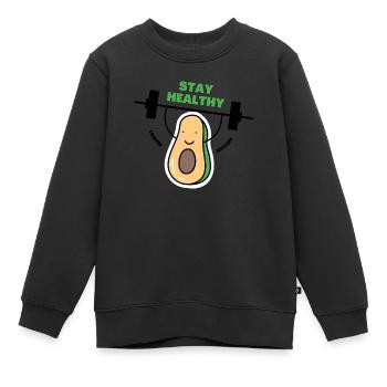 RESTEZ EN BONNE SANTÉ - Sweat Premium enfant bio - noir - Devant - AI Model Kid Female (0cm)
