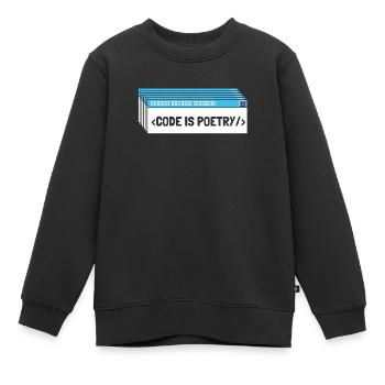 Entwickler Coder Programmierer Poesie - Kinder Premium Organic Sweatshirt - Schwarz - Vorne - AI Model Kid Female (0cm)