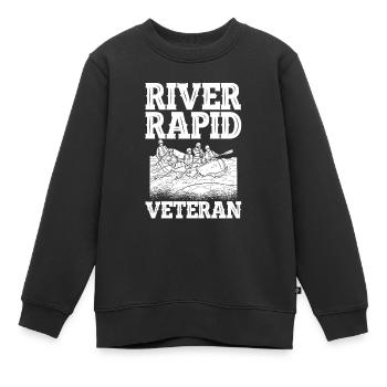 Rafting en eau vive - Sweat Premium enfant bio - noir - Devant - AI Model Kid Female (0cm)