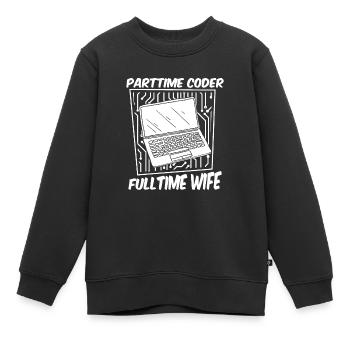 Développeur, codeur, programmeur, épouse - Sweat Premium enfant bio - noir - Devant - AI Model Kid Female (0cm)