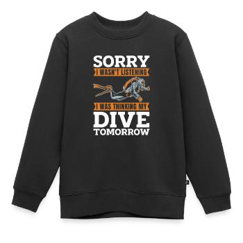 Plongeur plongeur commercial Plongée - Sweat Premium enfant bio - noir - Devant - AI Model Kid Female (0cm)