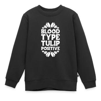 Tulipes Tulipes - Sweat Premium enfant bio - noir - Devant - AI Model Kid Female (0cm)