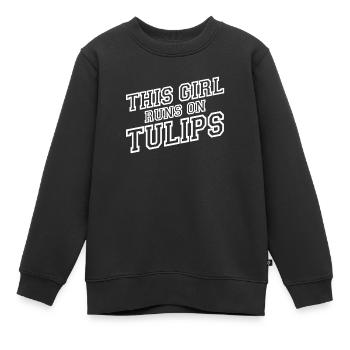 Tulipes Tulipes - Sweat Premium enfant bio - noir - Devant - AI Model Kid Female (0cm)
