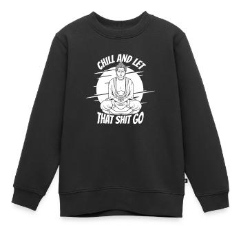 Bouddha bouddhiste drôle - Sweat Premium enfant bio - noir - Devant - AI Model Kid Female (0cm)
