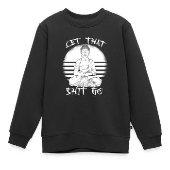 Bouddha bouddhiste drôle - Sweat Premium enfant bio - noir - Devant - AI Model Kid Female (0cm)