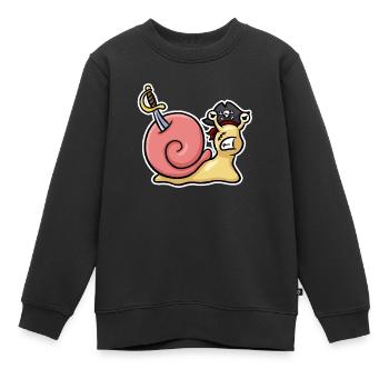 Piratenschnecke - Kinder Premium Organic Sweatshirt - Schwarz - Vorne - AI Model Kid Female (0cm)