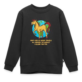 Équitation équestre amusante Endurance - Sweat Premium enfant bio - noir - Devant - AI Model Kid Female (0cm)