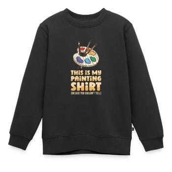 Peintre Vernisseur drôle - Sweat Premium enfant bio - noir - Devant - AI Model Kid Female (0cm)