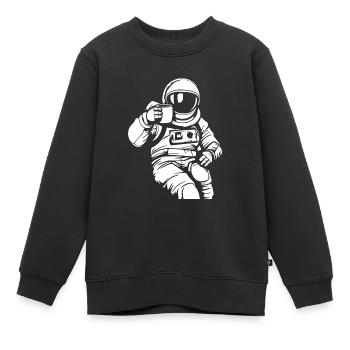 Kaffee Cafe - Kinder Premium Organic Sweatshirt - Schwarz - Vorne - AI Model Kid Female (0cm)