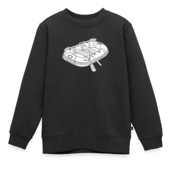 Rafting - Sweat Premium enfant bio - noir - Devant - AI Model Kid Female (0cm)
