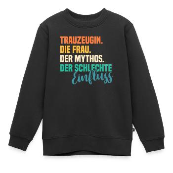 Hochzeit Junggesellenabschied Trauzeugin - Kinder Premium Organic Sweatshirt - Schwarz - Vorne - AI Model Kid Female (0cm)