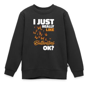 Hobbygärtner Garten Monarch - Kinder Premium Organic Sweatshirt - Schwarz - Vorne - AI Model Kid Female (0cm)