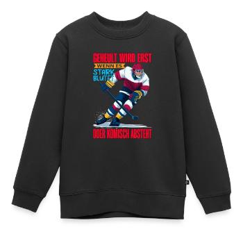 Eishockey Geschenk Eishockeyspieler Hockey - Kinder Premium Organic Sweatshirt - Schwarz - Vorne - AI Model Kid Female (0cm)
