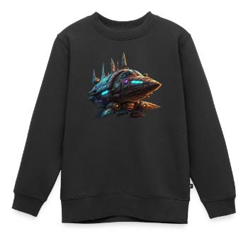 Spaceship - Kinder Premium Organic Sweatshirt - Schwarz - Vorne - AI Model Kid Female (0cm)