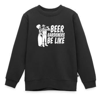 Hobby jardinier jardin bière de jardin - Sweat Premium enfant bio - noir - Devant - AI Model Kid Female (0cm)