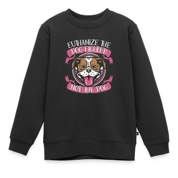Pitbull Pitbull Interdiction - Sweat Premium enfant bio - noir - Devant - AI Model Kid Female (0cm)