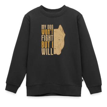 Pitbull Pitbull Interdiction - Sweat Premium enfant bio - noir - Devant - AI Model Kid Female (0cm)