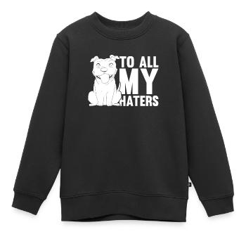 Pitbull drôle Pitbull Interdiction à tous mes ennemis - Sweat Premium enfant bio - noir - Devant - AI Model Kid Female (0cm)