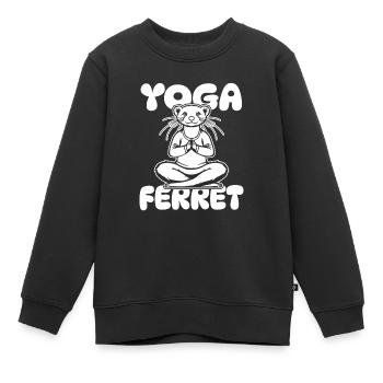 Putois furet - Sweat Premium enfant bio - noir - Devant - AI Model Kid Female (0cm)