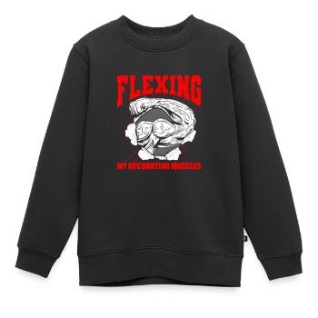 Buchhalter Steuerberater Muskel - Kinder Premium Organic Sweatshirt - Schwarz - Vorne - AI Model Kid Female (0cm)