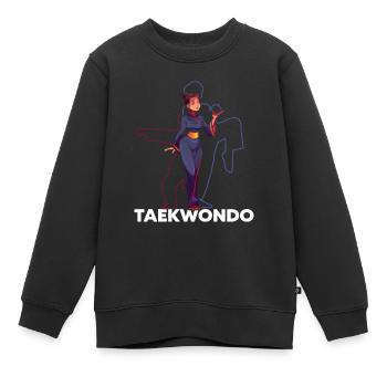 Taekwondo-girl Kampfkunst geisha "tae kwon do" - Kinder Premium Organic Sweatshirt - Schwarz - Vorne - AI Model Kid Female (0cm)