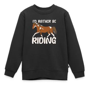 Équitation équestre cool Endurance - Sweat Premium enfant bio - noir - Devant - AI Model Kid Female (0cm)