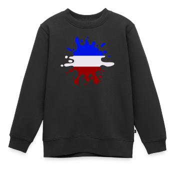 farbklecks frankreich - Kinder Premium Organic Sweatshirt - Schwarz - Vorne - AI Model Kid Female (0cm)