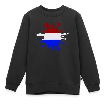 farbklecks niederlande - Kinder Premium Organic Sweatshirt - Schwarz - Vorne - AI Model Kid Female (0cm)