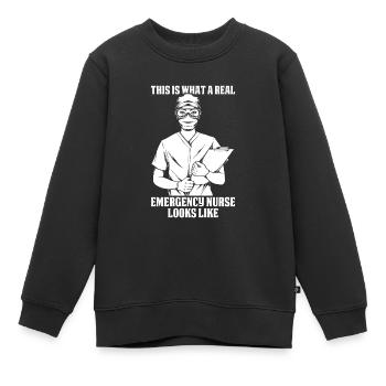 Krankenschwester Lustig Notfall Krankenschwester - Kinder Premium Organic Sweatshirt - Schwarz - Vorne - AI Model Kid Female (0cm)